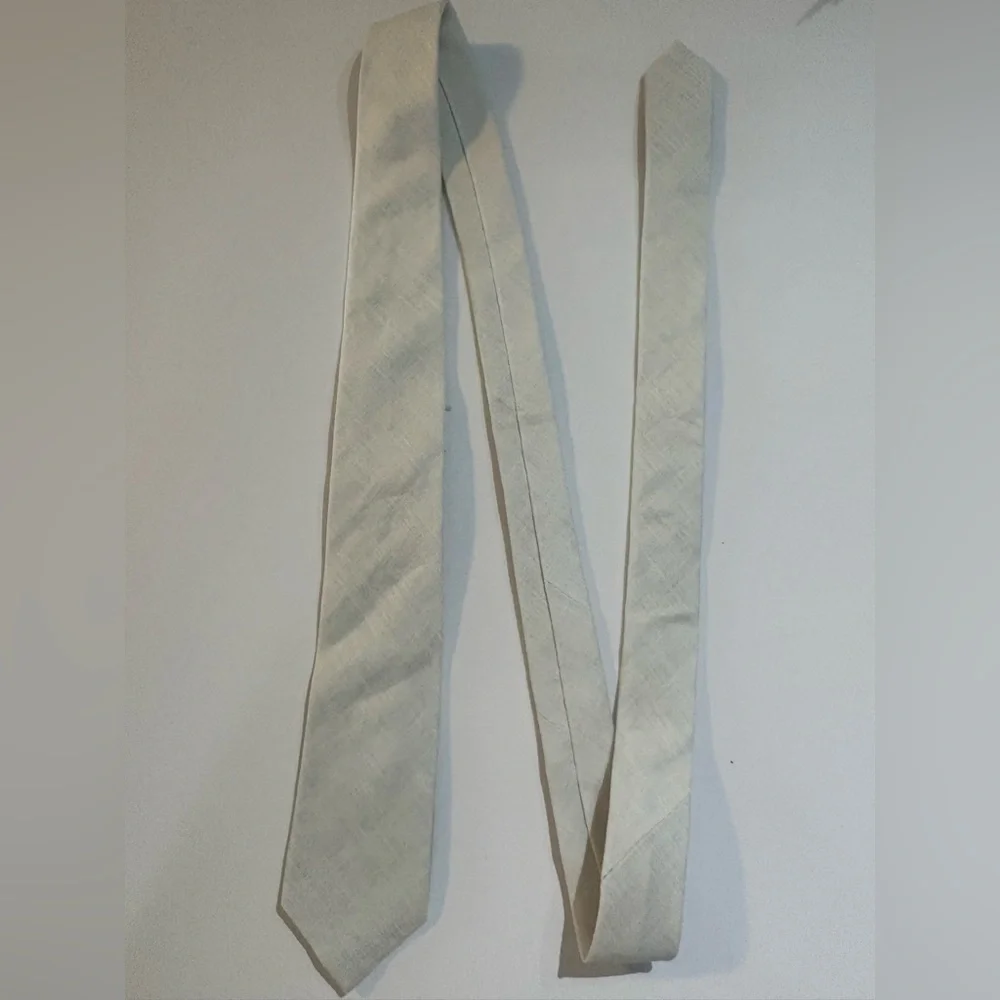 Preppy J. Crew Ivory Tan Printed Neck Tie NWT Business Casual